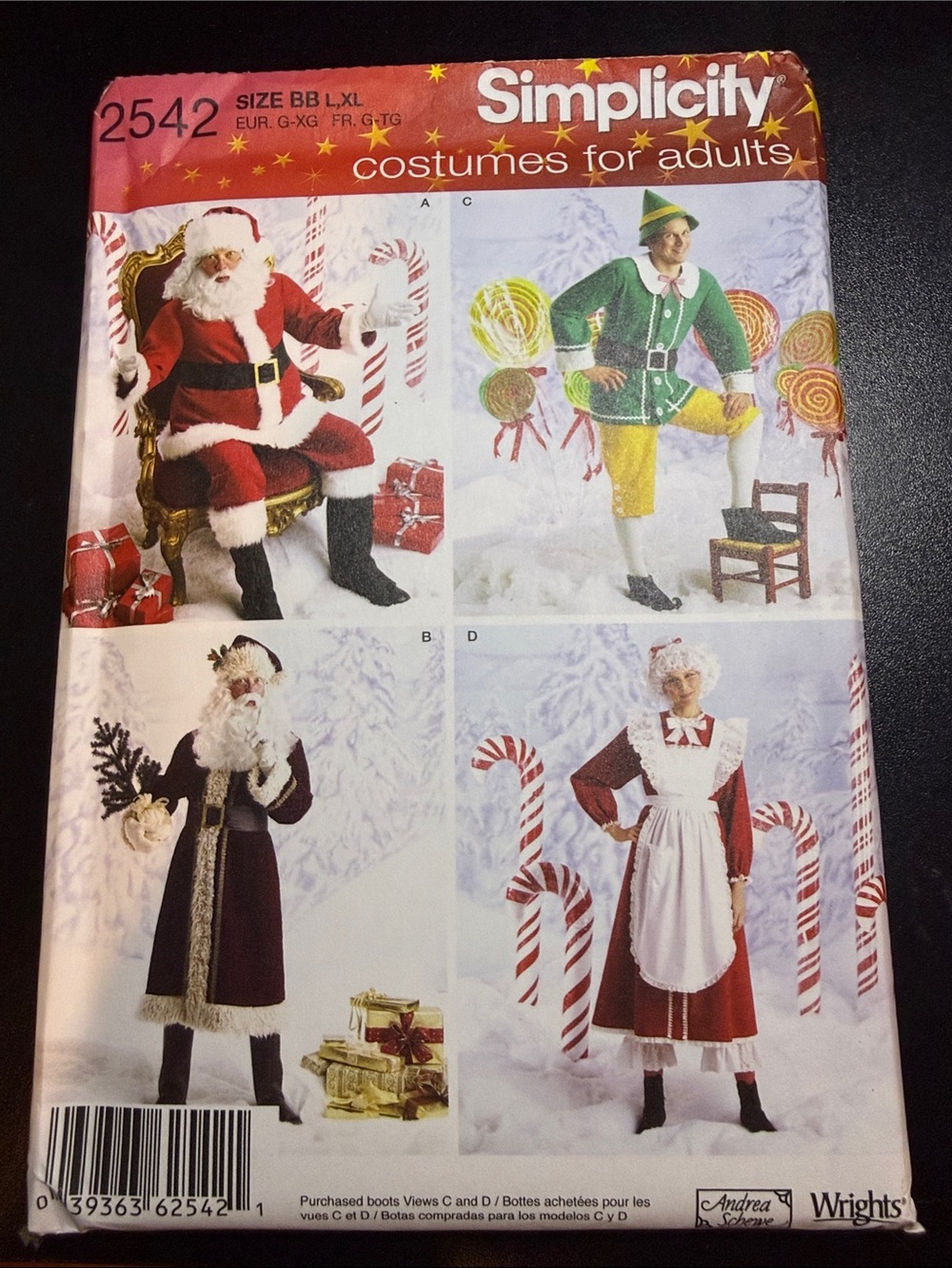 Simplicity Kids Holiday Costume Pattern - Red, Green, Yellow